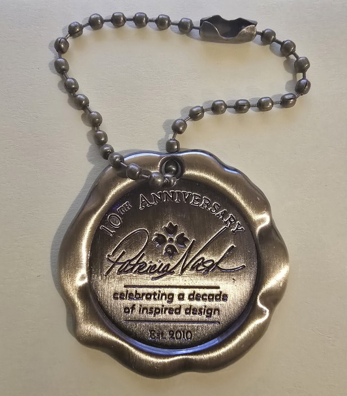 New Patricia Nash 10th Anniversary Brass Metal Charm with chain for Purse Bag