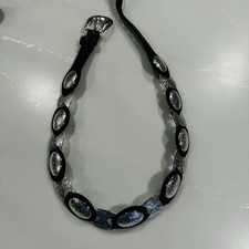 Vintage Tony Lama Black Leather Conch Belt Size 32 USA 5293L Western 1996