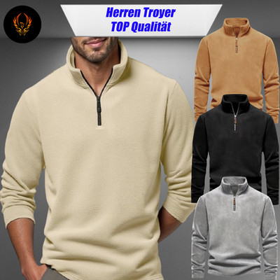 Herren Troyer Sweatshirt Outdoor Stehkragen warm gefüttert 4 Farben M - 2XL NEU