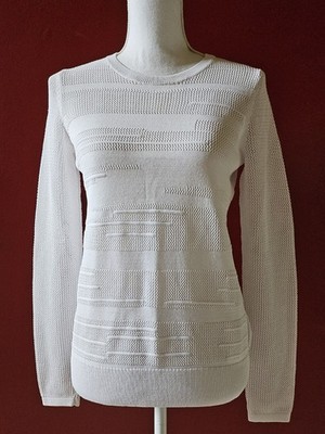 NWT Vince Women White textured Knit Sweater Sz. Small