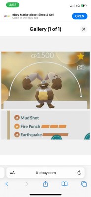 Diggersby  Great League Level 39, PvP  , 2 Charge , Under 1500 PKMN Go