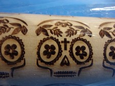 Embossed Rolling Pin Halloween LEAF SKELETON Skull Day of the Dead Wooden New