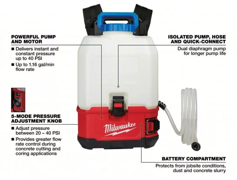 Milwaukee рюкзак распылитель воды источник 2820-21WS M18 переключатель бак * только инструмент * - Изображение 3 из 4