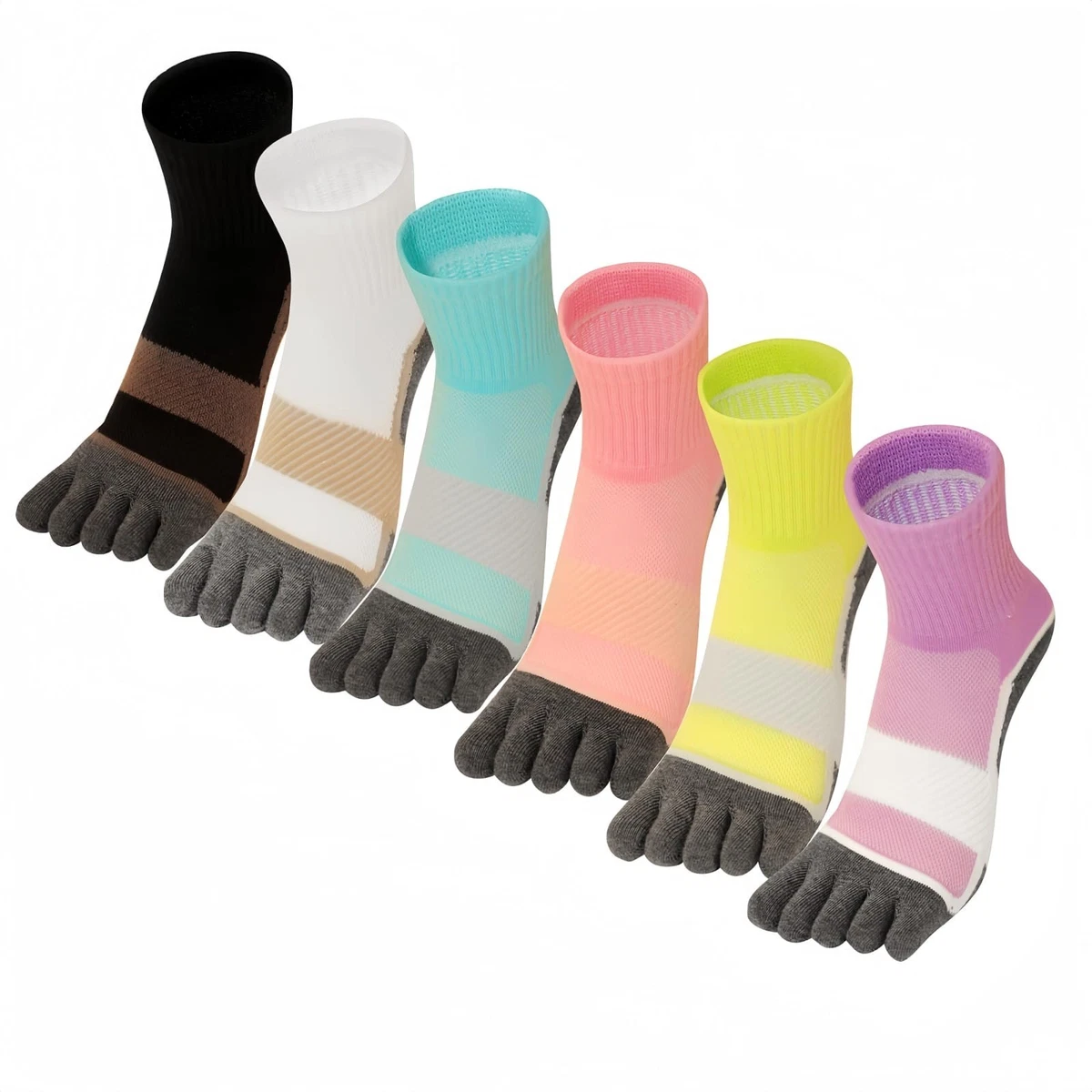 DOLAFO Mujer’s 5 Pares Algodón Tobillo Cinco Punteras Calcetines Correr Yoga Talla 4-7
