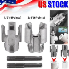 Integrated Internal External Pipe Threading Tool PVC Pipe Threader Kit 1/2" 3/4"