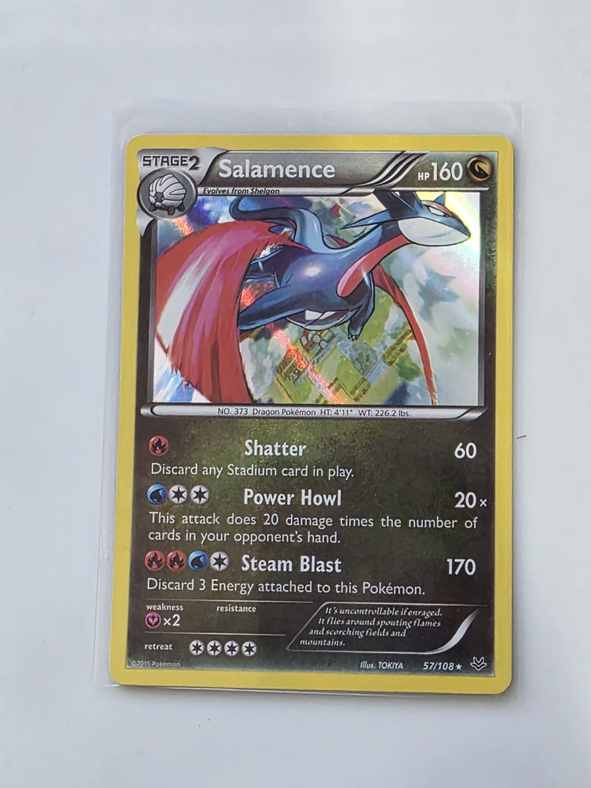 Salamence Reverse Holo Holo Rare XY - Roaring Skies 57/108 NM