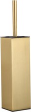 BGL Standing Toilet Brush and Holder Brushed Gold Aluminium Toilet Bowl Cleaner