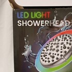 LED Light Chrome Round Fixed Shower Head, Wall Mounted, Plastic, 1/2 in — photo 2