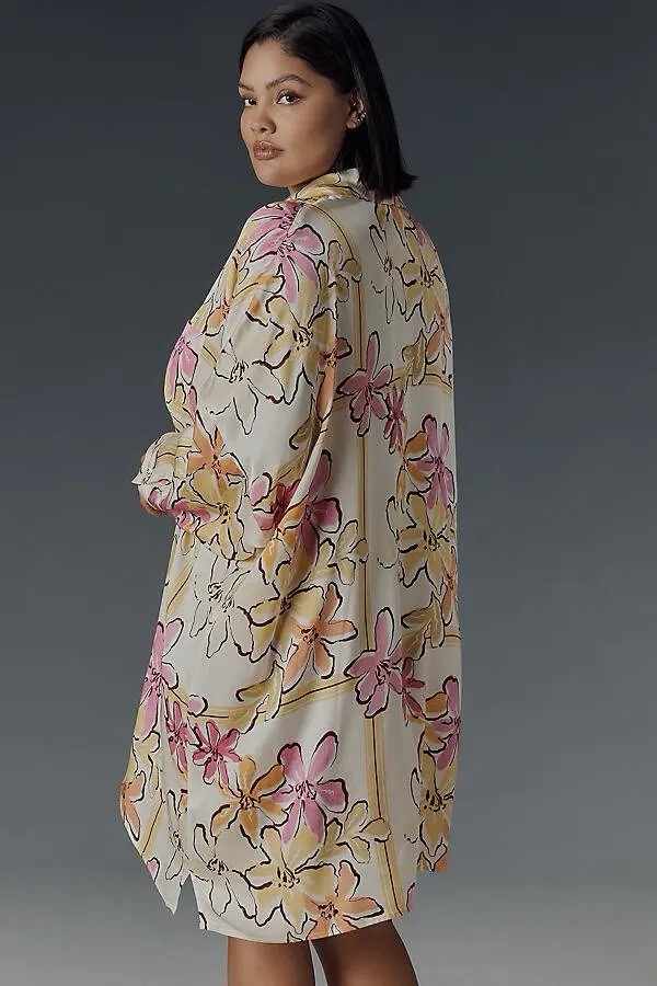corey lynn calter long sleeve printed mini shirt dress Long-Sleeve Printed Mini Shirtdress by Corey Lynn Calter, Size: Small at Anthropologie