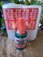 Uhaul Movers Wrap 5" x 1000'  2 Bubble Cushioning Rolls 12" x 72'