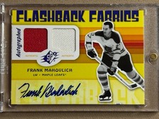 Frank Mahovlich Flashback Fabrics Jersey Auto 2009-10 SPX Hockey Maple Leafs