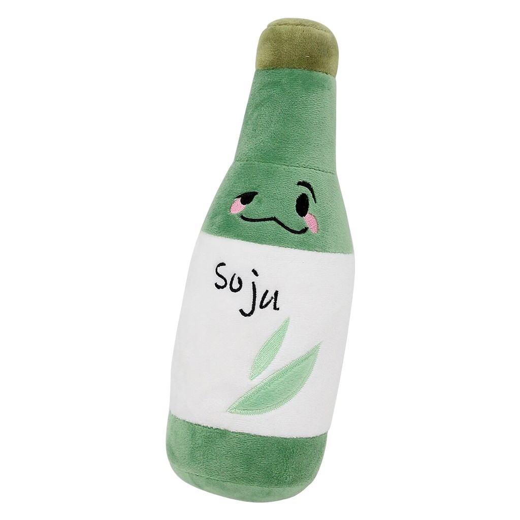 Botella de soju coreana K-pop de 9,8" de peluche - lindo juguete de alcohol divertido regalo