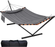 Outdoor Hammock Bed for 2 | Poly-Cotton, Durable, UV-Protected, Easy Assembly