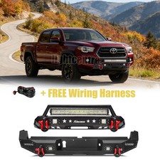Stubby Front Rear Bumper Guard W Winch Platelights For 2016-2023 Toyota Tacoma Stubby Front Rear Bumper Guard W Winch Platelights For 2016-2023 Toyota Tacoma
