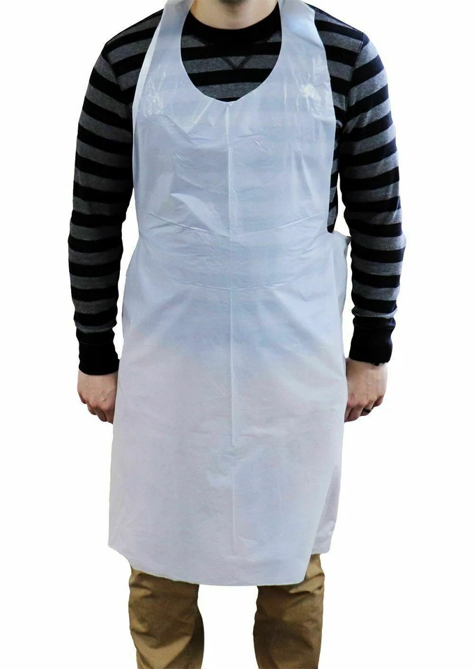 MEDICALMARTBYMAIL Disposable Aprons Waterproof Oil Proof 28" x 46" 2 Mil PP Plastic Aprons