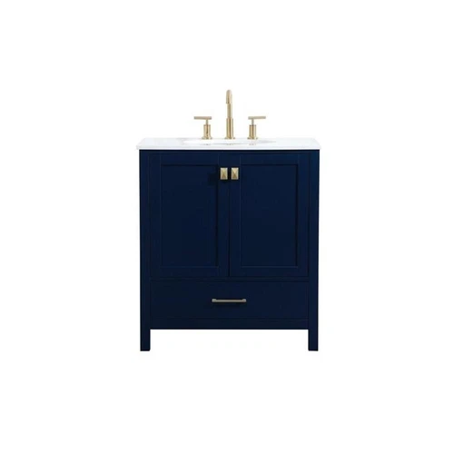 Elegant Decor Irene 30" Zinc Alloy MDF Single Bathroom Vanity in Blue - Picture 3 of 8