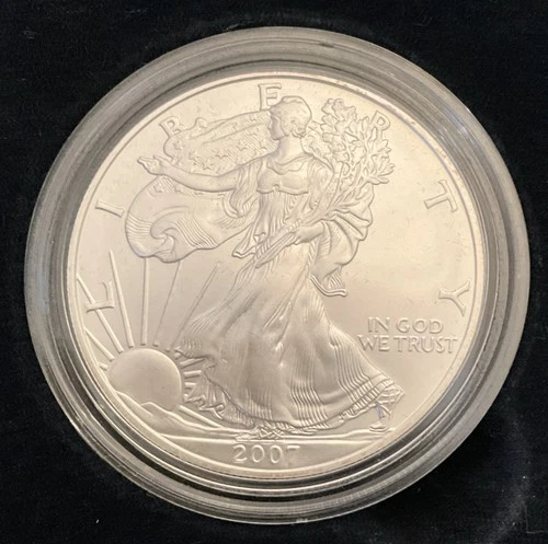 2007 AMERICAN SILVER EAGLE BULLION 1 OZ SILVER COIN ASE #1 $1 START NO RESERVE !