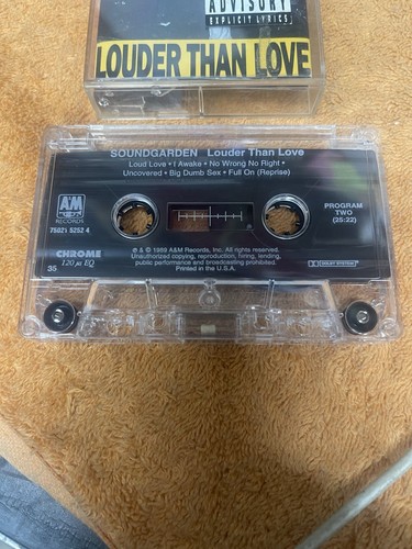 SOUNDGARDEN~LOUDER THAN LOVE CASSETTE~89 A&M~CS 5252~MASTERDISK~PLAYS EXCELLENT - Picture 8 of 9