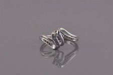 Sterling Silver Diamond Accented Double Twist Swirled Band Ring 925 Sz: 7