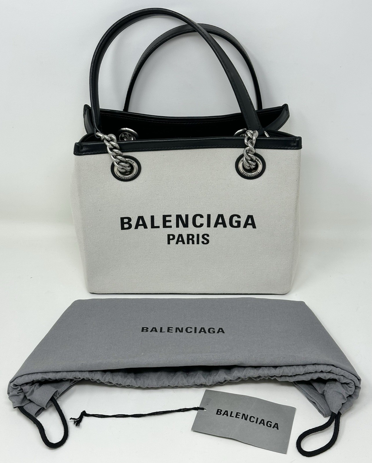 Balenciaga 759941 Naturel Duty Free Small Logo Tote Bag Purse Entrupy Certified thumbnail 17
