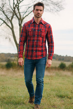 Levis Shirt Men S Modern Fit Red Plaid Pearl Snap Long Sleeve Western Cowboy Y2K
