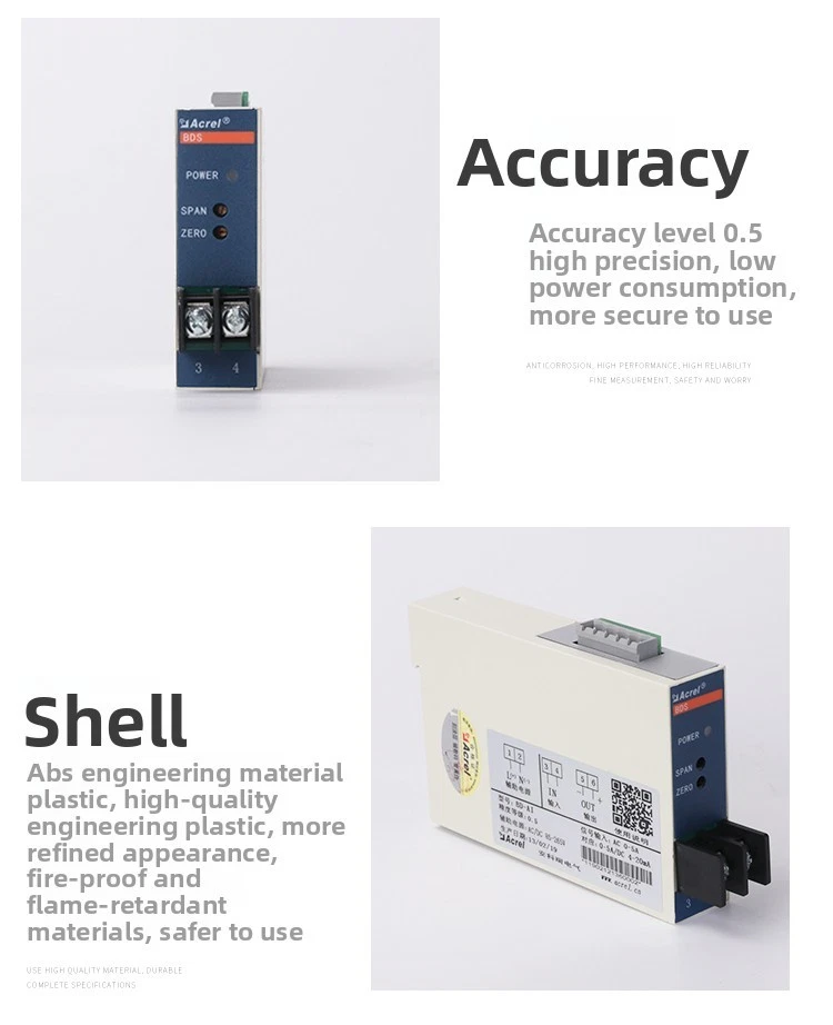 Acrel BD-AI current transmitter BD-AV voltage isolate output 4-20mA/0-5V signals - Image 4 of 4