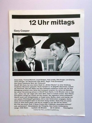 12 Uhr Mittags - Gary Cooper - Fred Zinnemann - Grace Kelly - Presseheft