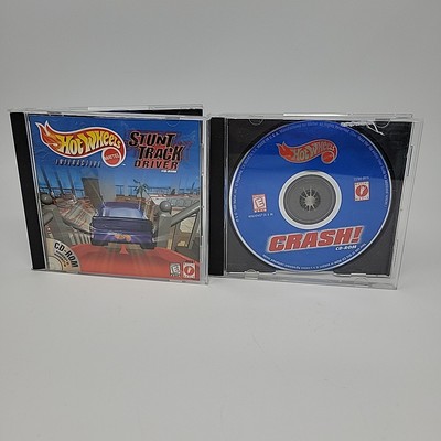 Hot Wheels: Stunt Track Driver + Crash CD-ROM (PC, 1998) 2 Game Lot Mattel