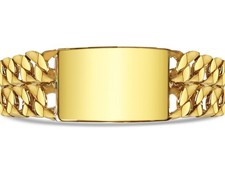 10k Solid Yellow Gold Handmade 27mm ID Curb Link Bracelet, 8"