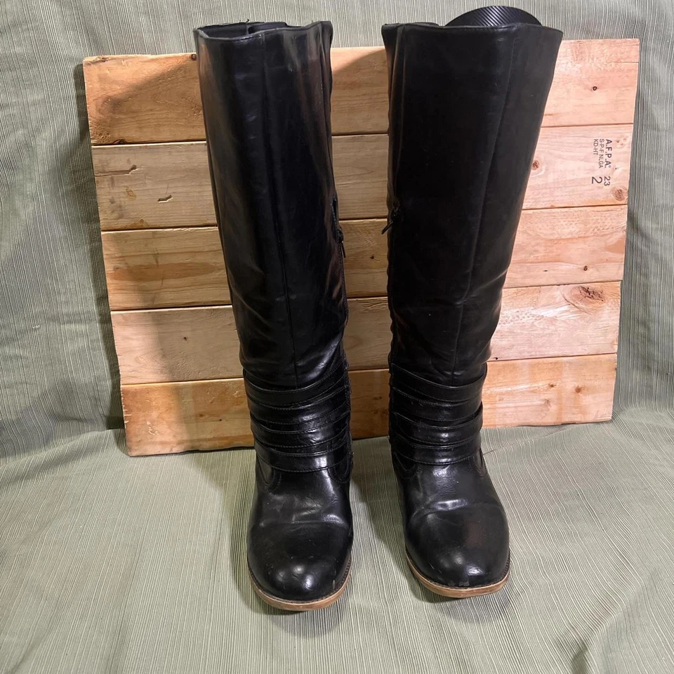 Avenue веган кожи шириной икры черный колена высоты эластичной ботинки размер 11 W  - Изображение 3 из 4