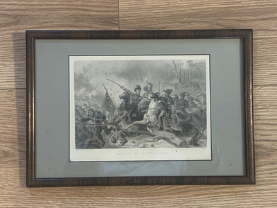 F.O.C. Darley Battle of Gettysburg Etching W.H. Ridgway Framed