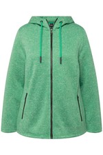 Ulla Popken Damen große Größen Strickfleece Jacke Kapuze