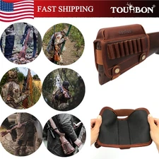 Tourbon Rifle Cartridges Holder Buttstock Cheek Rest Real Leather-Special Offer