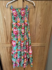 Abel The Label Anthropologie Tiered Strapless Floral Mimosa Maxi Dress Women’s S