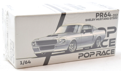 POP RACE 1/64 Shelby Mustang GT500 チェイス Pop Race Ford Mustang Shelby GT500 - Silver Chrome 1:64 Diecast