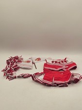 Build-A-Bear Clothes Red/White Cheerleading Outfit, Pompoms, Megaphone 8 Pieces