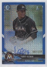 2018 Bowman Chrome Prospect HTA Blue Mojo Refractor /150 Jorge Guzman Auto 07d9