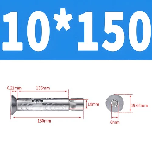 Heavy Duty Sleeve Anchor Expansion Bolt Allen Socket Countersunk Masonry M6-M12 - Picture 28 of 34