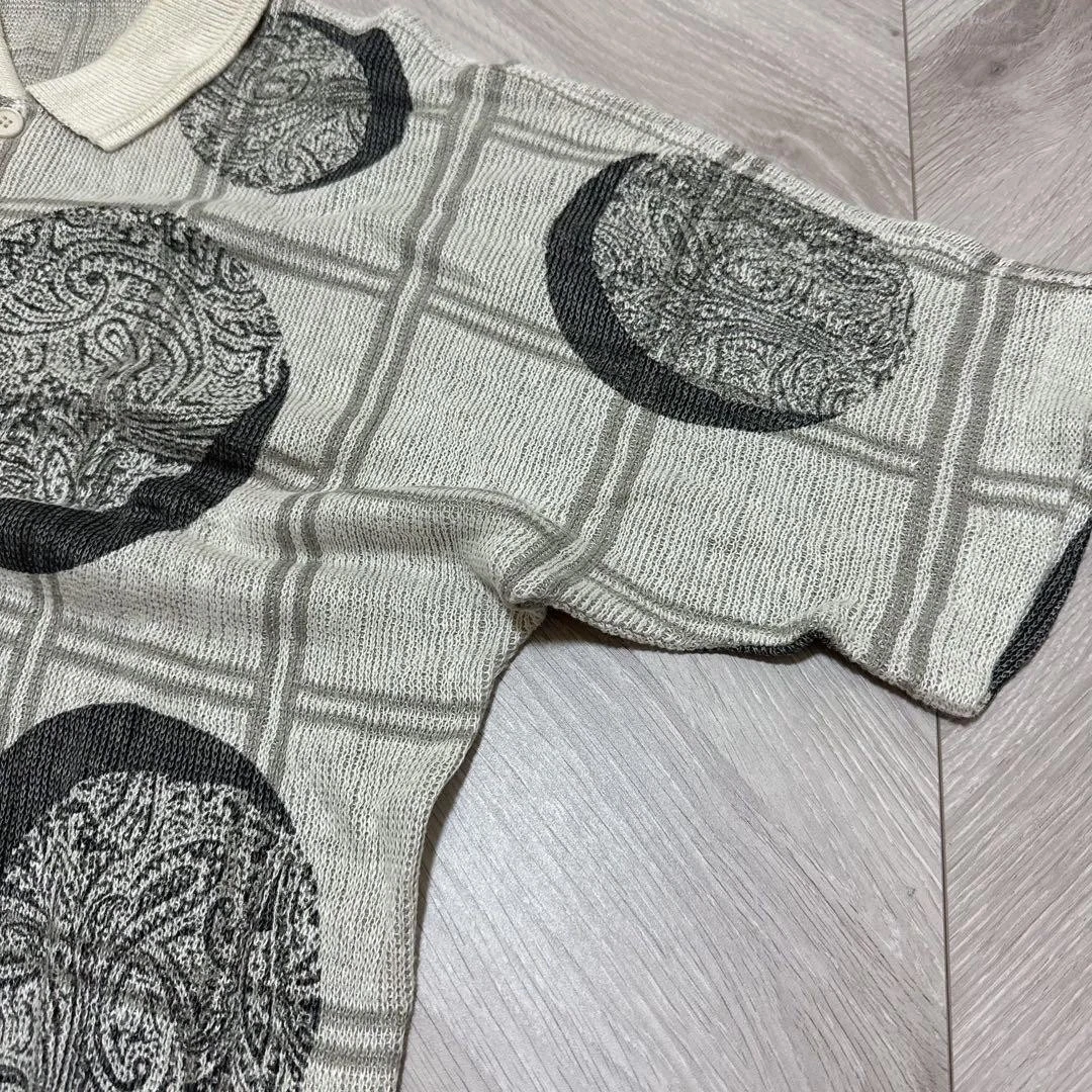 VESTOPIA Vintage Knit Top Check & Paisley Pattern Free Size - product detail image 5