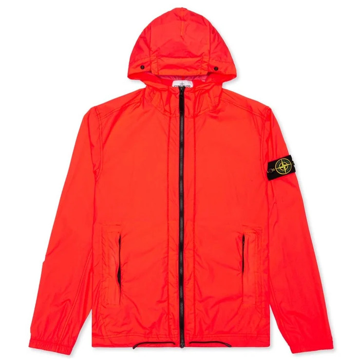 Stone Island Men's Skin Touch Packable Nylon Jacket in Lobster Red (Orange) - product detail image 4
