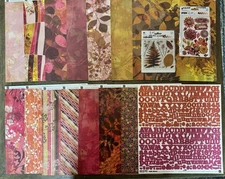 Basic Grey *INDIAN SUMMER* 12x12 Paper & Extras LOT *20 PAPERS* Rub-Ons Stickers