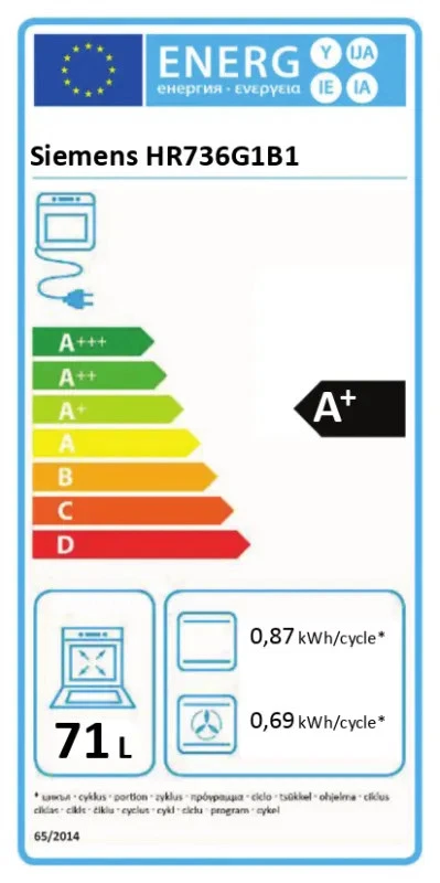 Siemens Einbau-Backofen HR736G1B1 Dampfunterstützung Schwarz 71L A+ - Bild 2 von 4