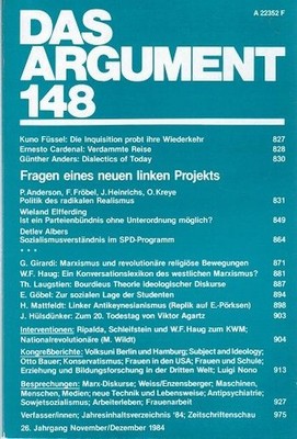 Das Argument. Zeitschrift für Philosophie und Sozialwissenschaften. Nr. 148 (26.