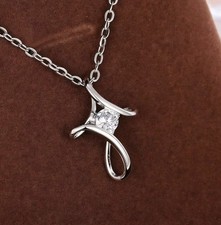   Elegant Dainty Women's Silver Cross Pendant Necklace/Cubic Zirconia Mom   Love