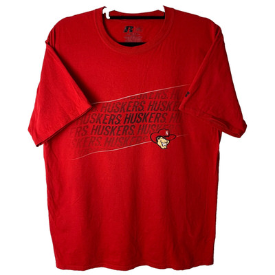 Nebraska Cornhuskers NCAA USA kurzärmliges rotes T-Shirt Herren Größe Large L