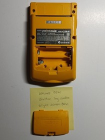 Nintendo Game Boy Color yellow GBC CGB-001 !!SCREEN BURN, BUTTON LAG, VOL ISSUES