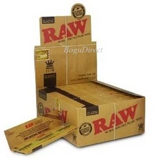 RAW Classic Hemp Natural Unrefined Gum Rolling Papers 50 Booklets Kingsize Slim