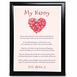Personalised Gift Love Heart Poem Nan Nanny Nana On Mother S Day Birthday Ebay