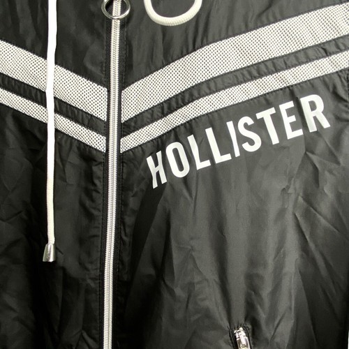 Hollister Women's Black And White Mesh Pieced Windbreaker Size Medium - Picture 14 of 16