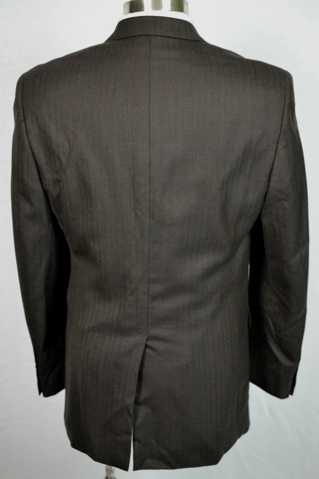 $396 Joseph & Feiss Men's Brown Herringbone Check Wool Blazer Sport Coat 41L - Image 4 of 4